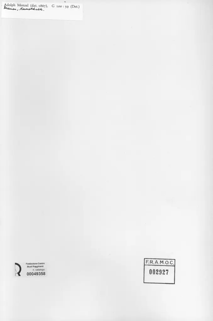 Anonimo , Von Menzel, Adolf - sec. XIX , retro