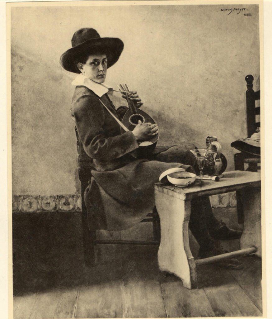 Anonimo , Meyer, Claus - sec. XIX - Suonatore di mandolino , fronte