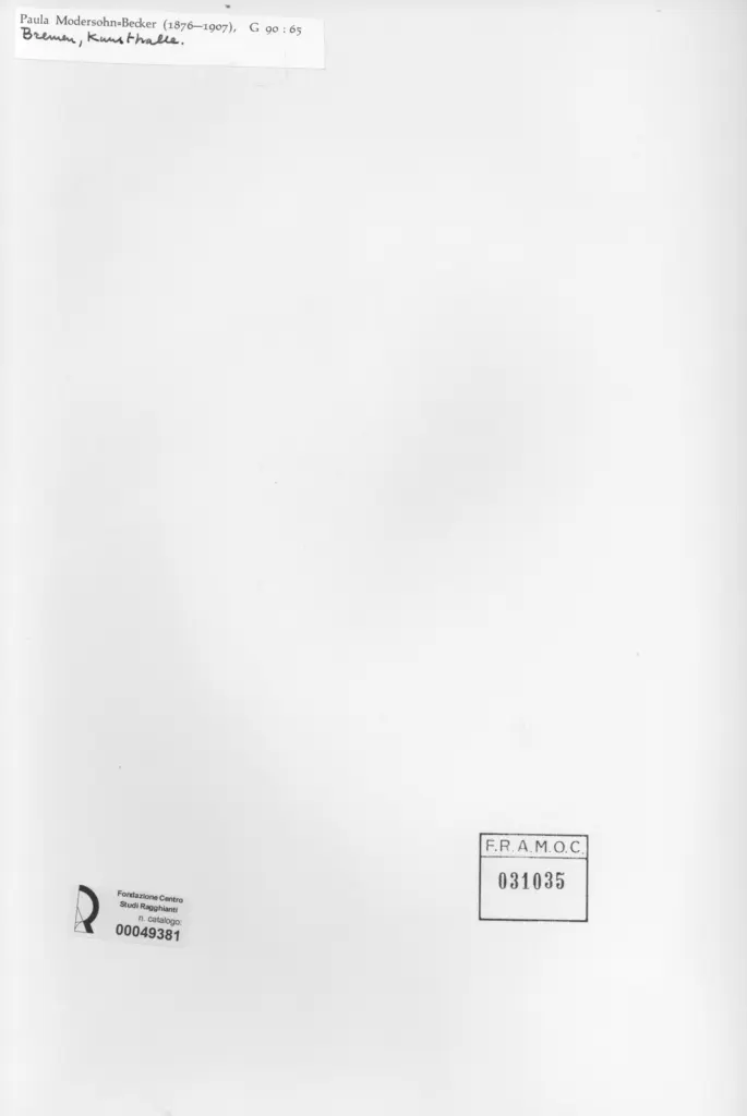 Anonimo , Modersohn - Becker, Paula , retro