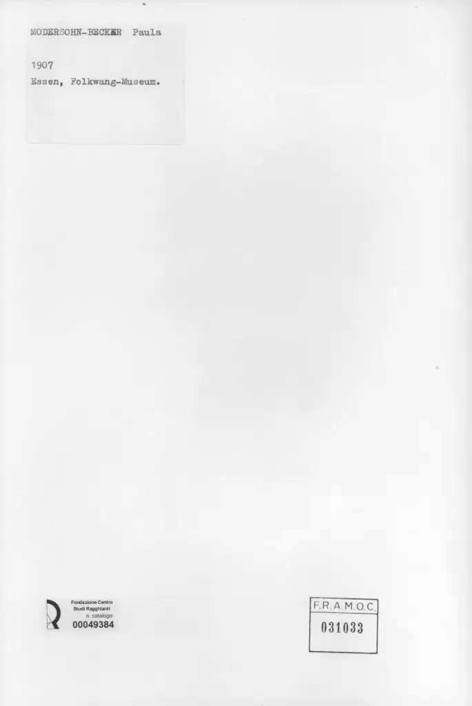 Anonimo , Modersohn - Becker, Paula - sec. XX , retro