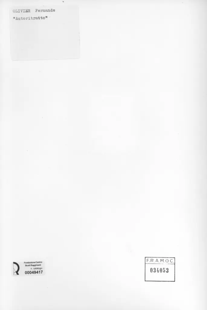 Anonimo , Von Olivier, Fernande - sec. XVIII/ XIX - Autoritratto , retro