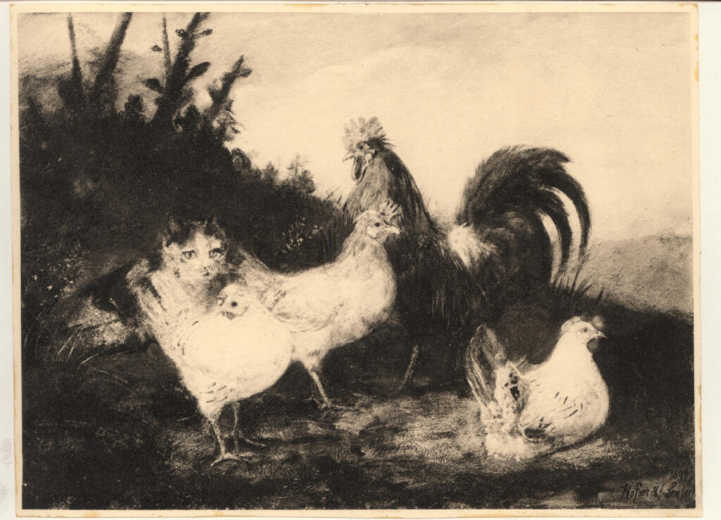Anonimo , von Lenbach, Franz - sec. XIX - Le galline , fronte