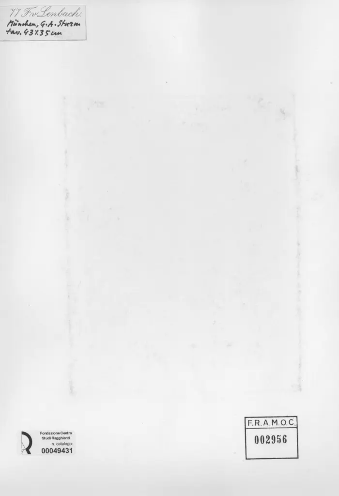 Anonimo , von Lenbach, Franz - sec. XIX - Ritratto di uomo , retro