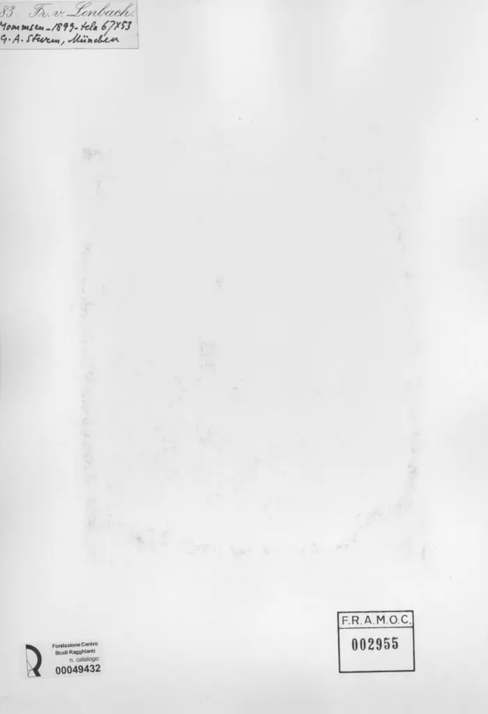 Anonimo , von Lenbach, Franz - sec. XIX - Ritratto d'uomo , retro