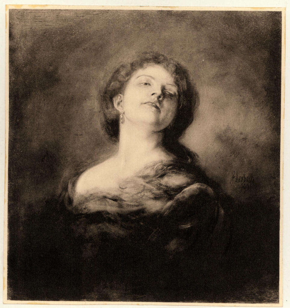 Anonimo , von Lenbach, Franz - sec. XX - Ritratto di donna , fronte