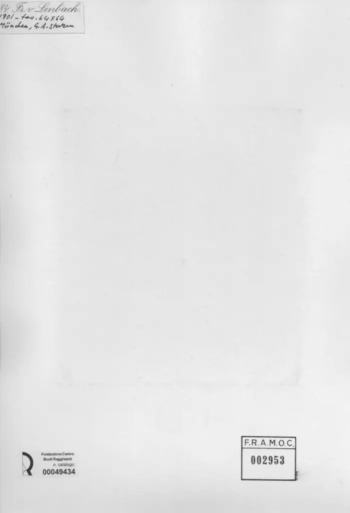 Anonimo , von Lenbach, Franz - sec. XX - Ritratto di donna , retro