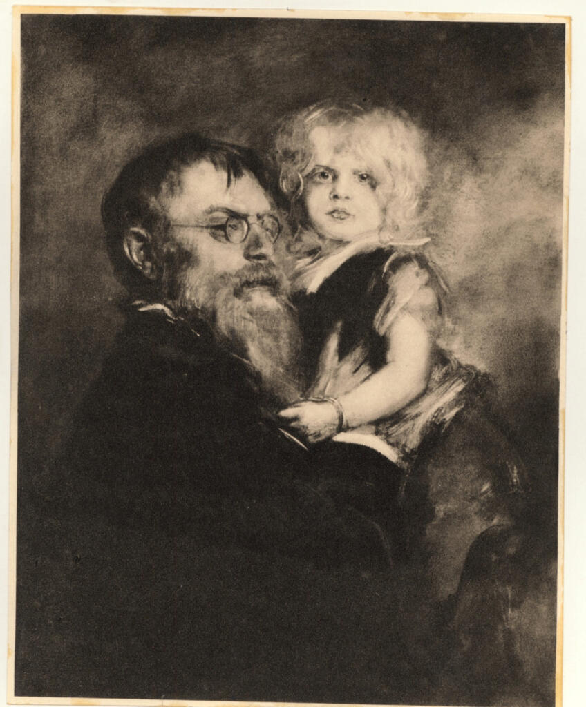 Anonimo , von Lenbach, Franz - sec. XIX - Autoritratto con Marion , fronte