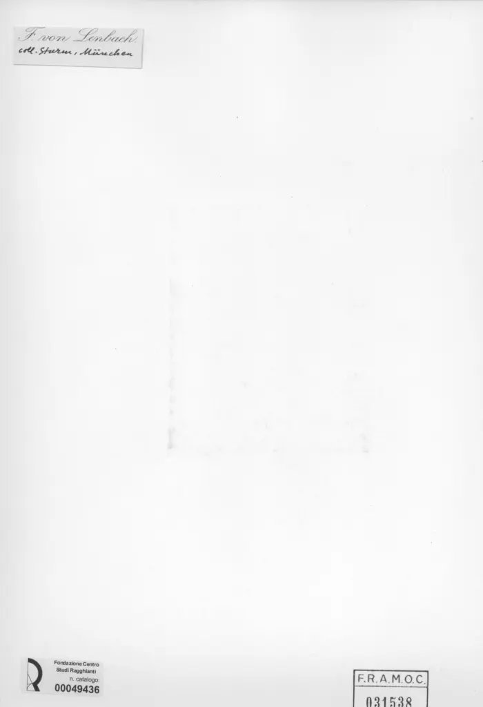 Anonimo , von Lenbach, Franz - sec. XIX - Ritratto di uomo , retro