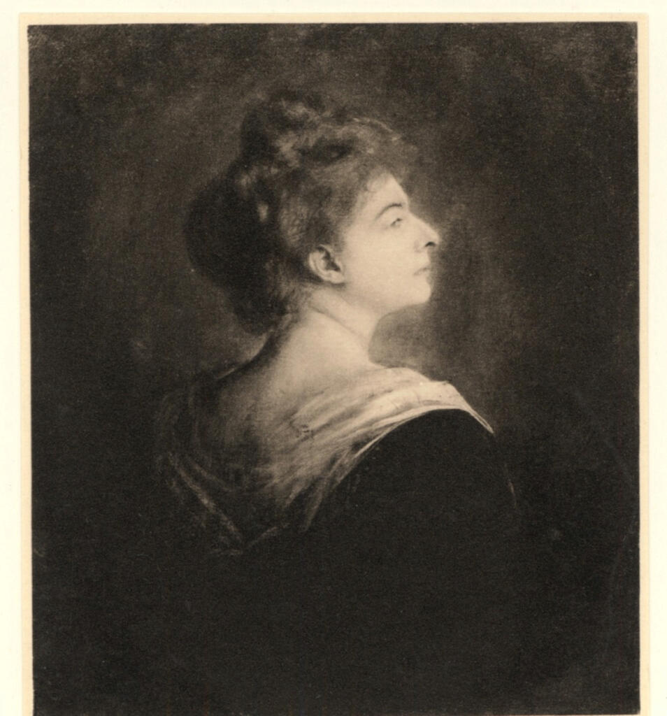 Anonimo , von Lenbach, Franz - sec. XIX - Profilo di donna , fronte