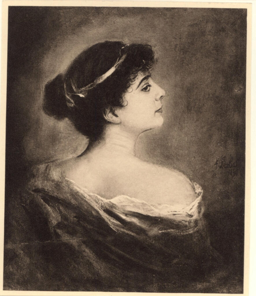 Anonimo , von Lenbach, Franz - sec. XIX - Profilo di donna , fronte