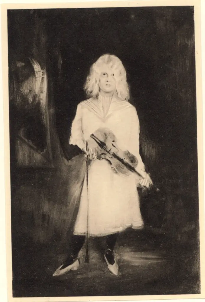 Anonimo , von Lenbach, Franz - sec. XIX - Bambina con violino , fronte
