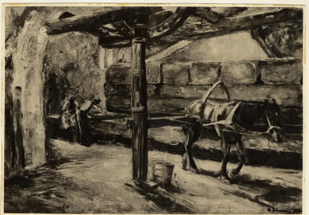 Anonimo , Liebermann, Max - sec. XIX - La stalla , fronte