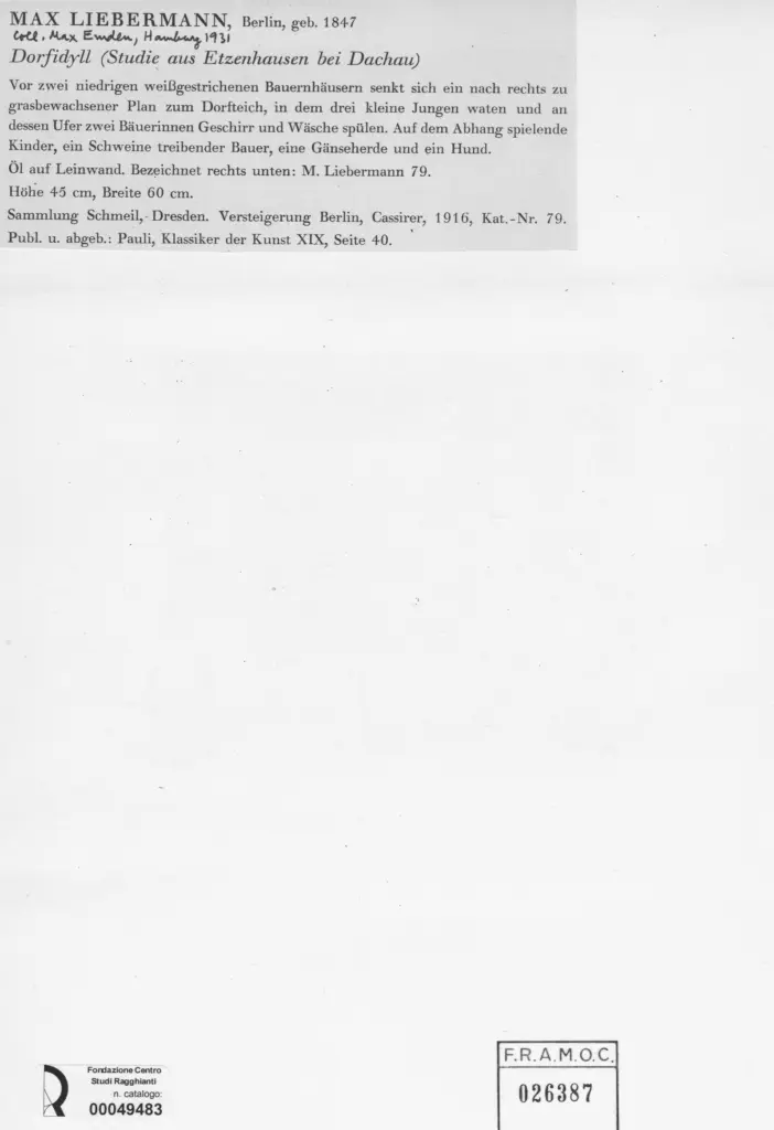 Anonimo , Liebermann, Max , retro