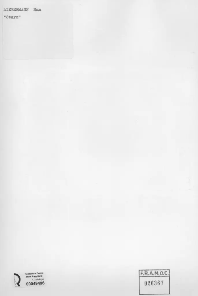 Anonimo , Liebermann, Max - sec. XIX/ XX - Sturm , retro