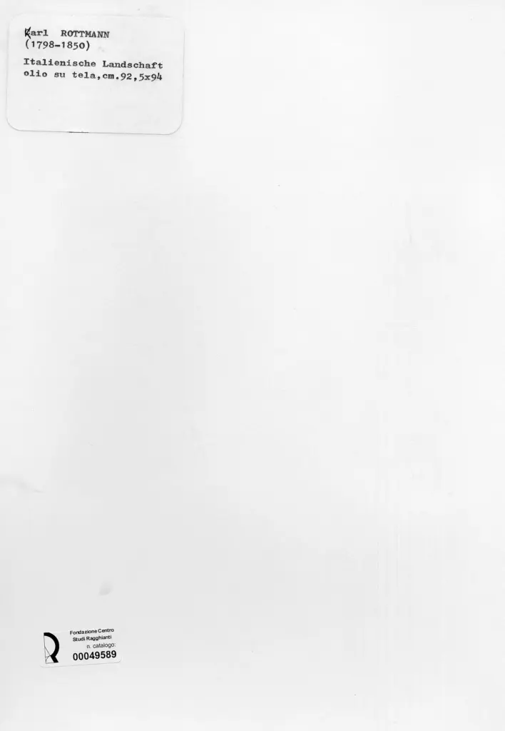 Anonimo , Rottman, Karl - sec. XIX - Paesaggio italiano , retro