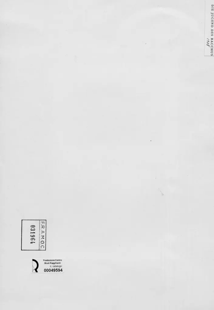 Anonimo , Sch&auml;fer, Philipp Otto - sec. XX - La giovinezza di Bacco , retro