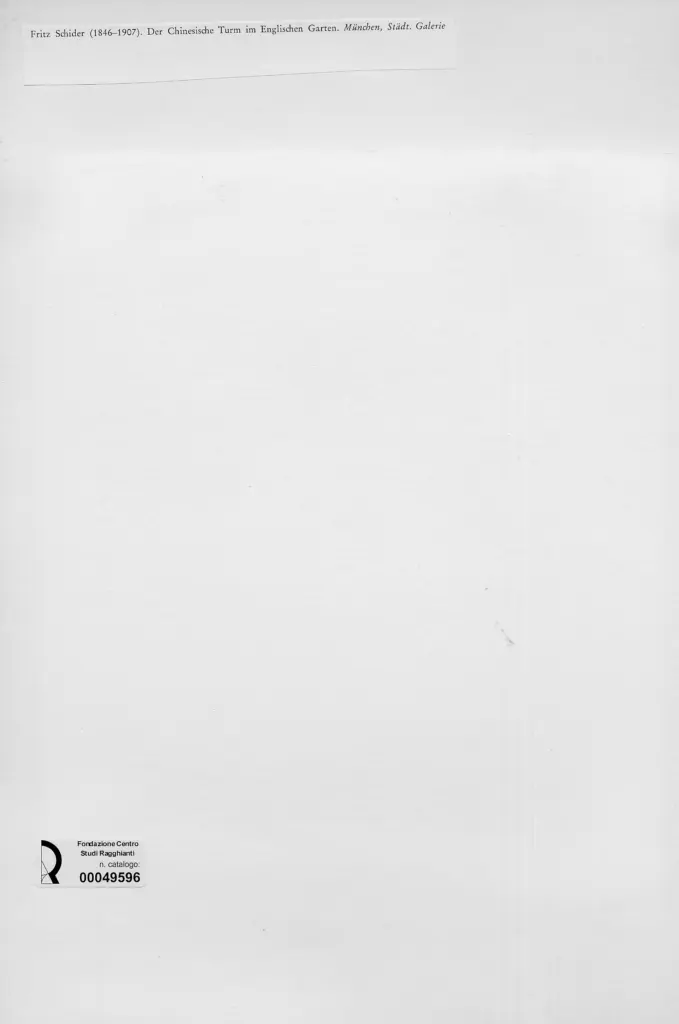 Anonimo , Schider, Fritz - sec. XIX - La torre cinese nel giardino inglese , retro