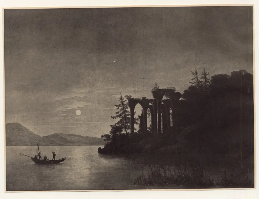 Schinkel, Karl Friedrich , Paesaggio al chiaro di luna -