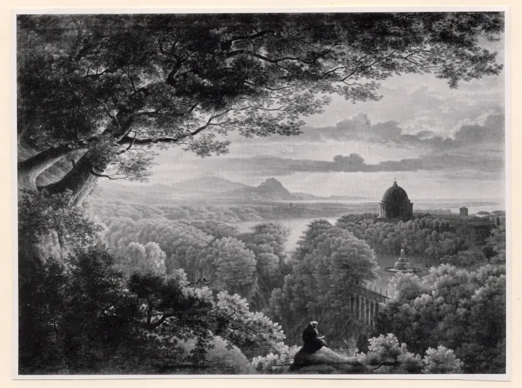 Schinkel, Karl Friedrich , Paesaggio con monaco