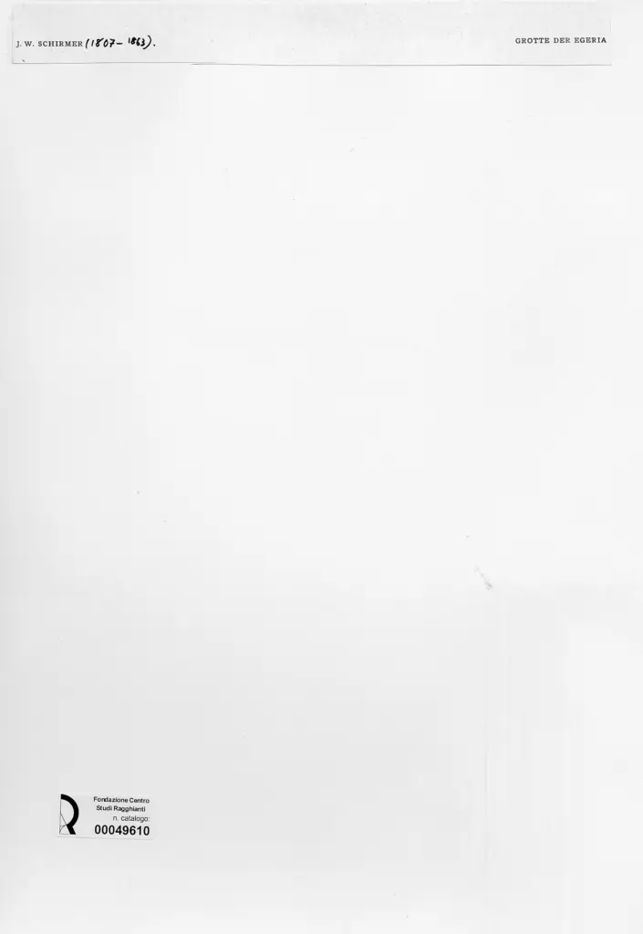 Anonimo , Schirmer, Johann Wilhelm - sec. XIX - Le grotte di Egeria , retro