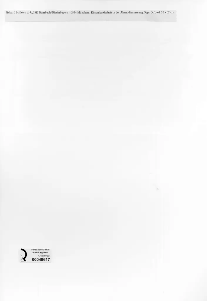 Anonimo , Schleich, Eduard - sec. XIX - K&uuml;stenlandshaft in der Abendd&auml;mmerung , retro