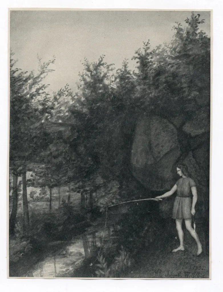 Anonimo , Schmitt, Georg Philipp - sec. XIX - Pescatore nella valle , fronte