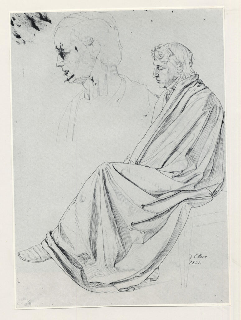 Schnorr von Carolsfeld, Julius , - busto di uomo e ritratto maschile di profilo