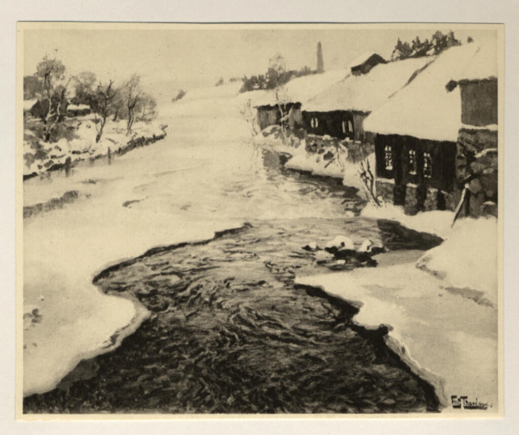 Thaulow, Fritz , - villaggio in inverno
