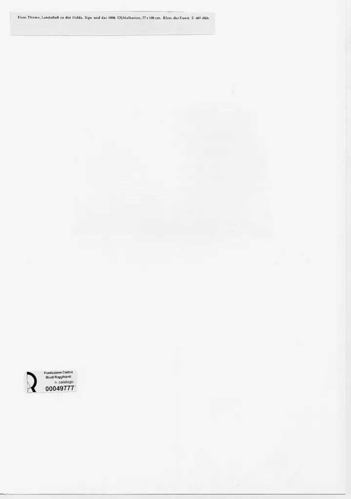 Anonimo , Thoma, Hans - sec. XIX - Paesaggio sulla Nidda , retro