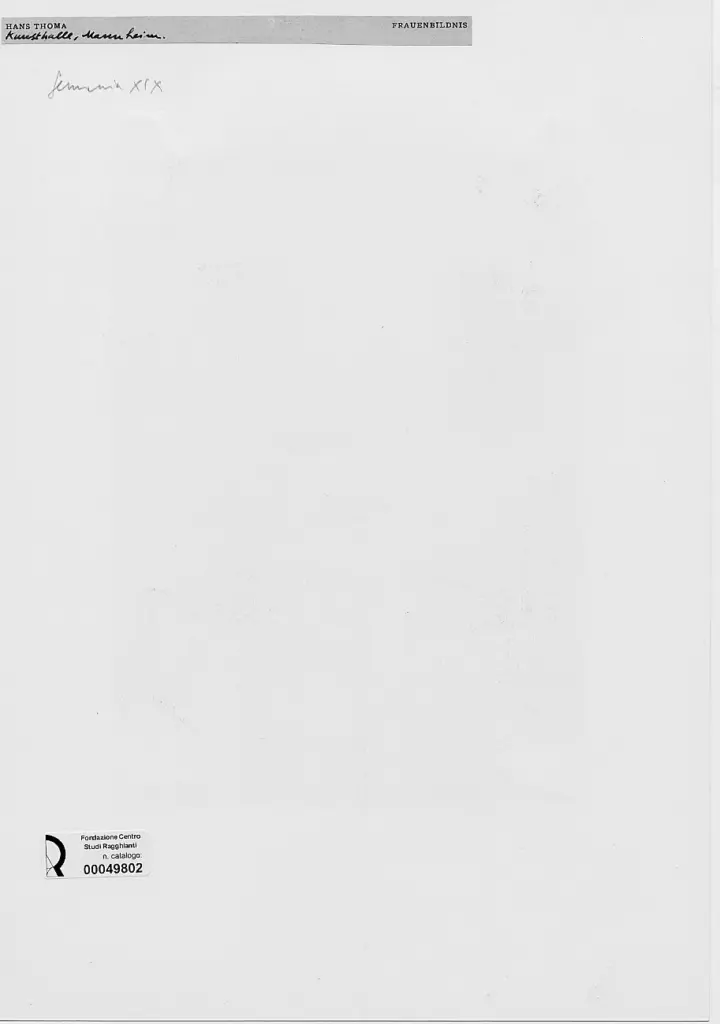 Anonimo , Thoma, Hans - sec. XIX - Ritratto di donna , retro