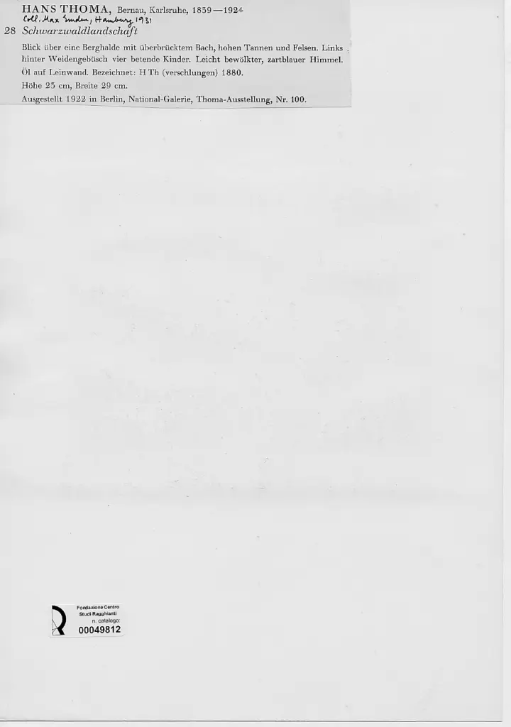 Thoma, Hans - sec. XIX , retro