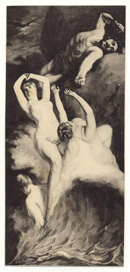 Anonimo , Trubner, Wilhelm - sec. XIX - Donne e uomo nudi , fronte