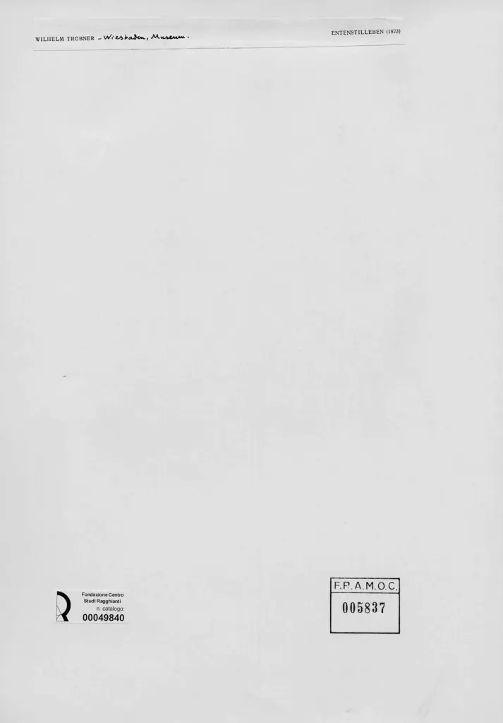 Anonimo , Trubner, Wilhelm - sec. XIX - Natura morta con anatre , retro