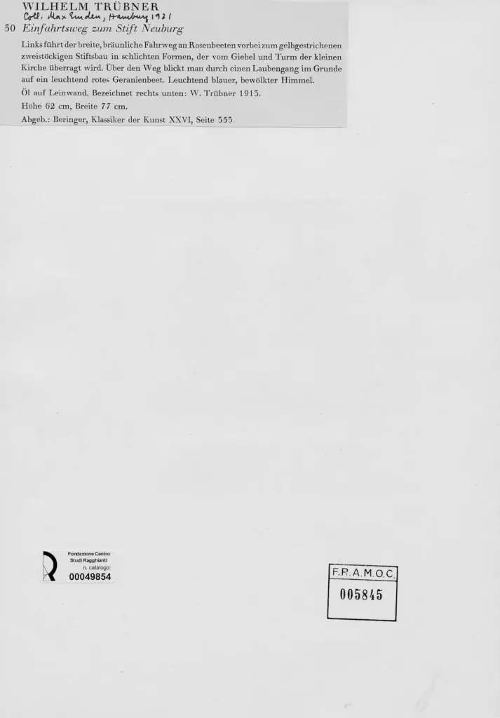 Trubner, Wilhelm sec. XX , retro