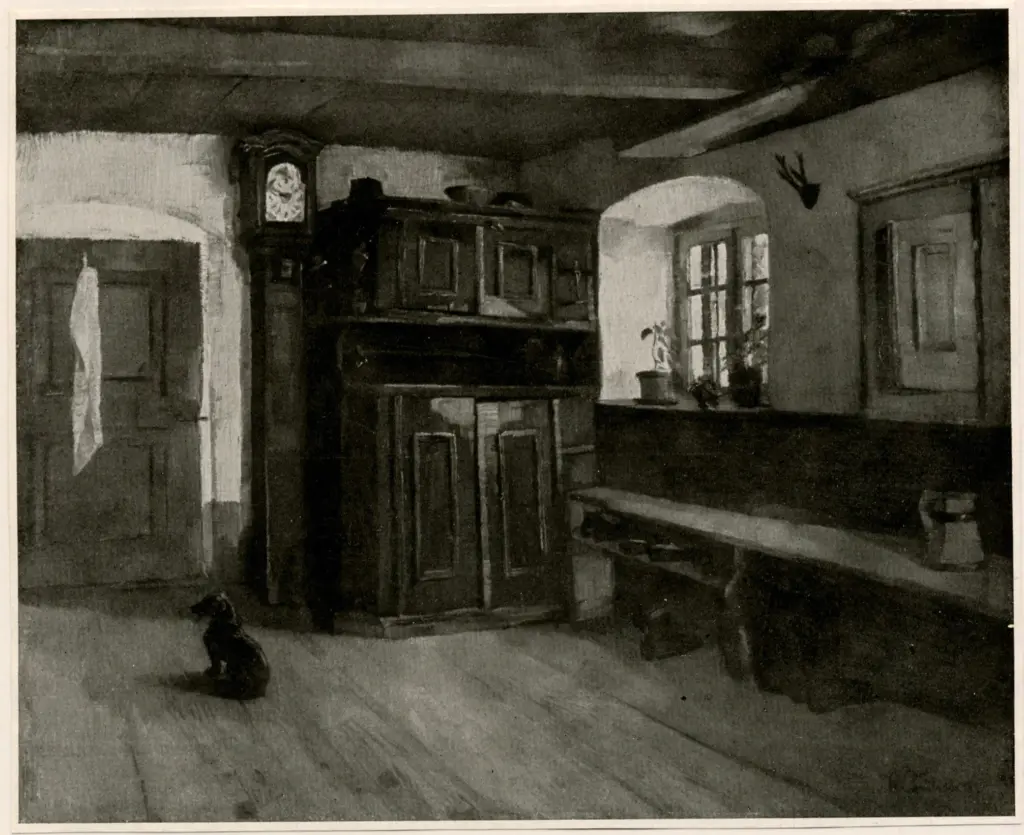 Anonimo , Trubner, Wilhelm - sec. XIX - Stanza del forestale , fronte