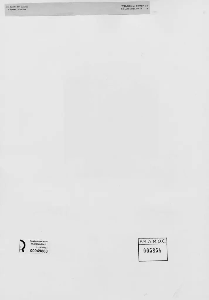 Anonimo , Trubner, Wilhelm - sec. XIX - Autoritratto , retro