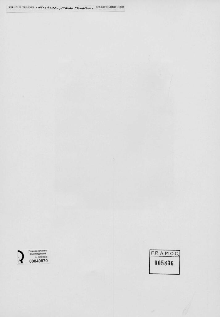 Anonimo , Trubner, Wilhelm - sec. XIX - Autoritratto , retro