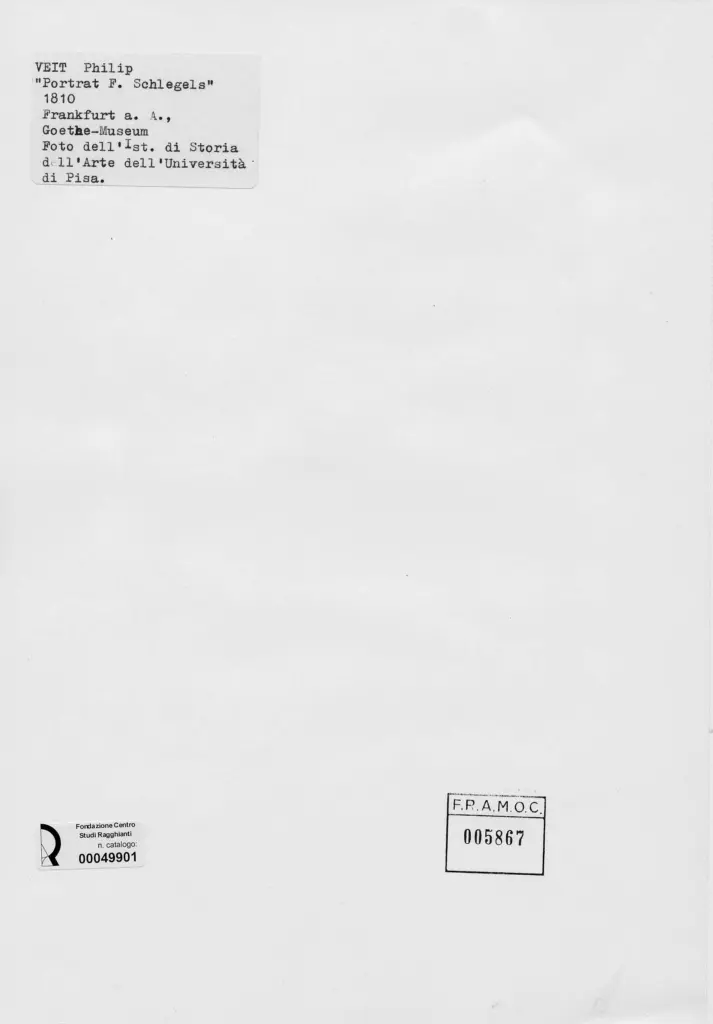 Universit&agrave; di Pisa. Dipartimento di Storia delle Arti , Veit, Philip - sec. XIX , retro