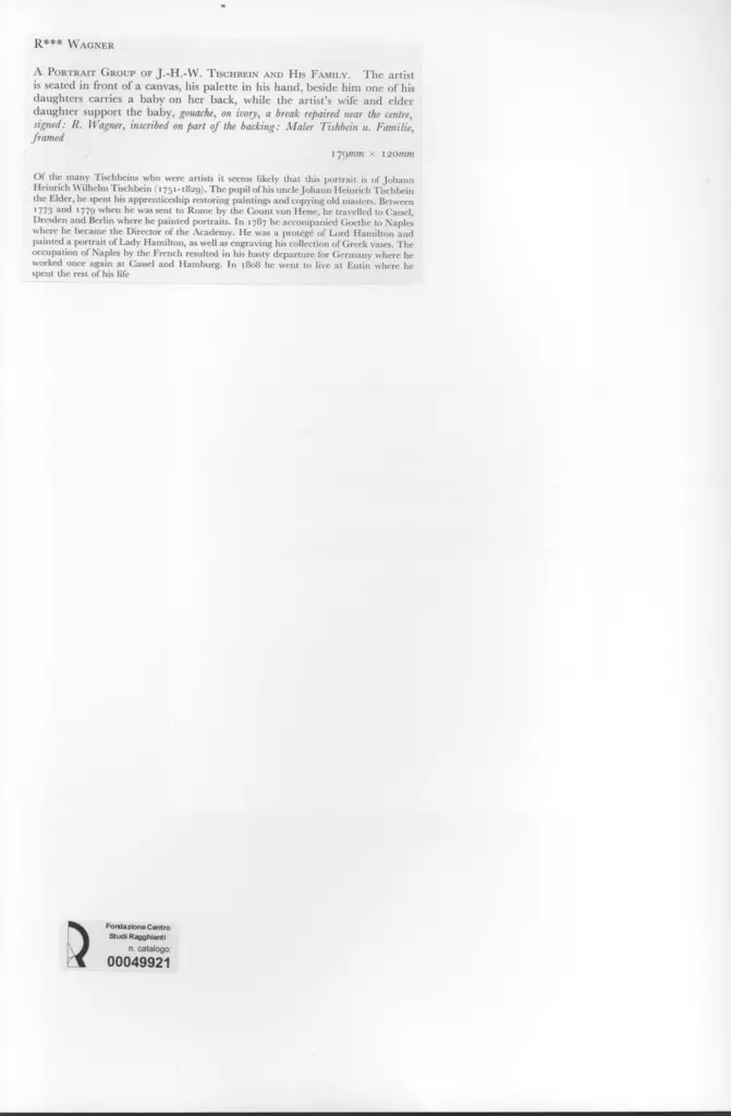 Anonimo , Tischbein, Johann Heinrich Wilhelm , retro