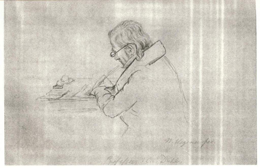 Anonimo , Wegner, Johann Friedrich Willhem - sec. XIX - Il professor Dahl che scrive , fronte