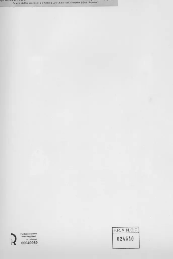 Anonimo , Achmann, Joseph - sec. XX - Raumstudie , retro