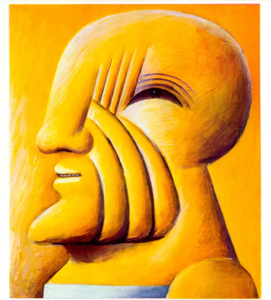 Antes, Horst , Portrait mit Gelb Unterm Kinn