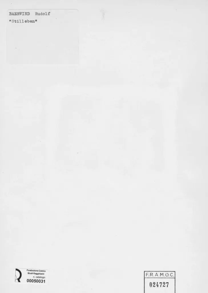 Anonimo , Baerwind, Rudolf - sec. XX - Stilleben , retro