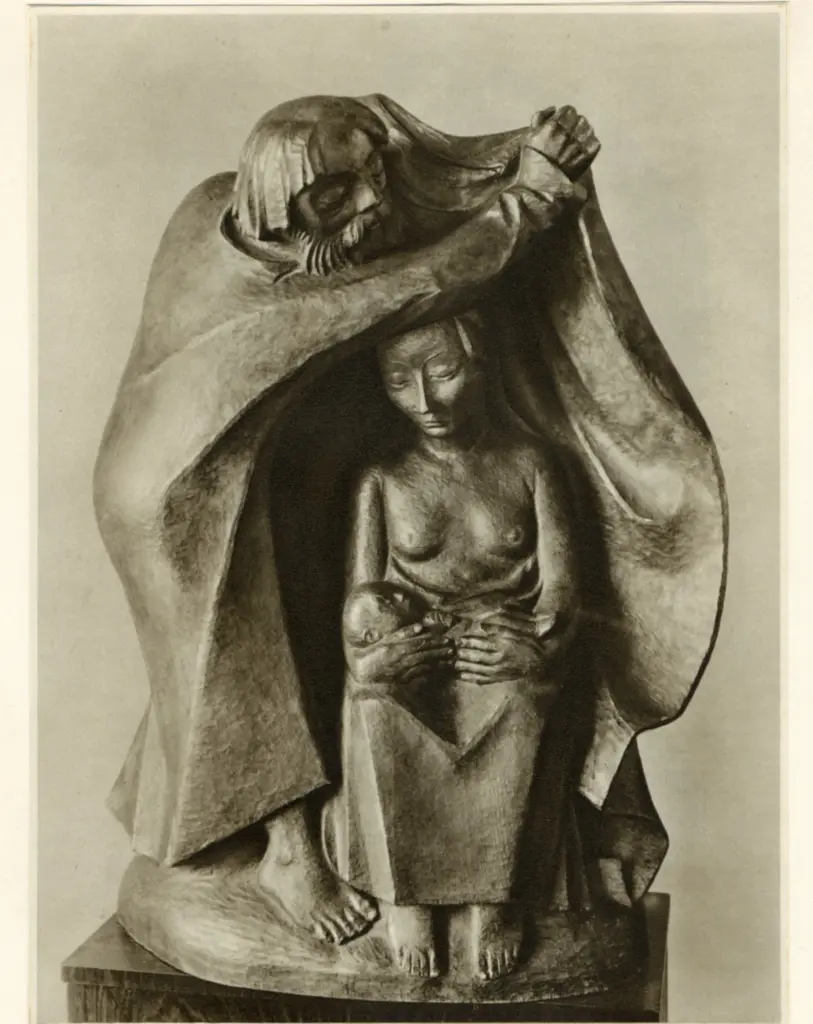 Anonimo , Barlach, Ernst - sec. XX - Ruhe auf der flucht , fronte