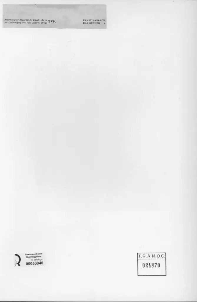 Anonimo , Barlach, Ernst - sec. XX , retro