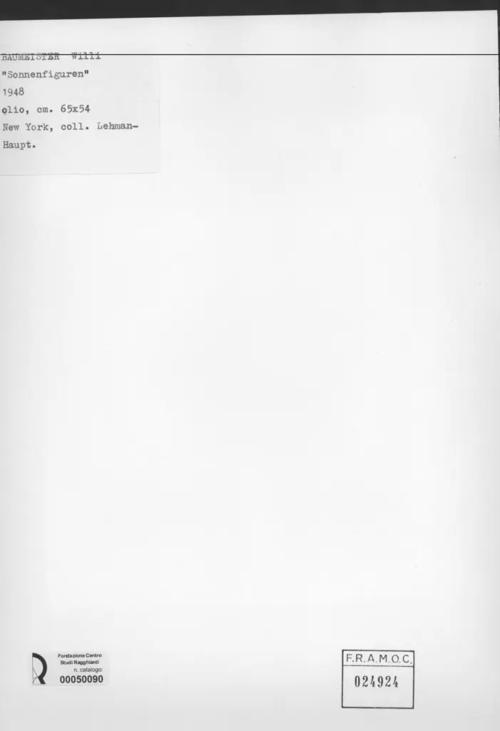 Anonimo , Baumeister, Willi - sec. XX - Sonnenfiguren , retro