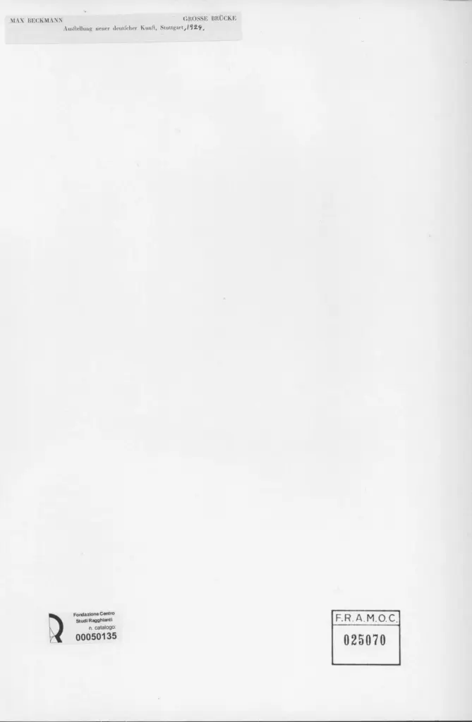 Anonimo , Beckmann, Max - sec. XX - Grosse br&uuml;cke , retro