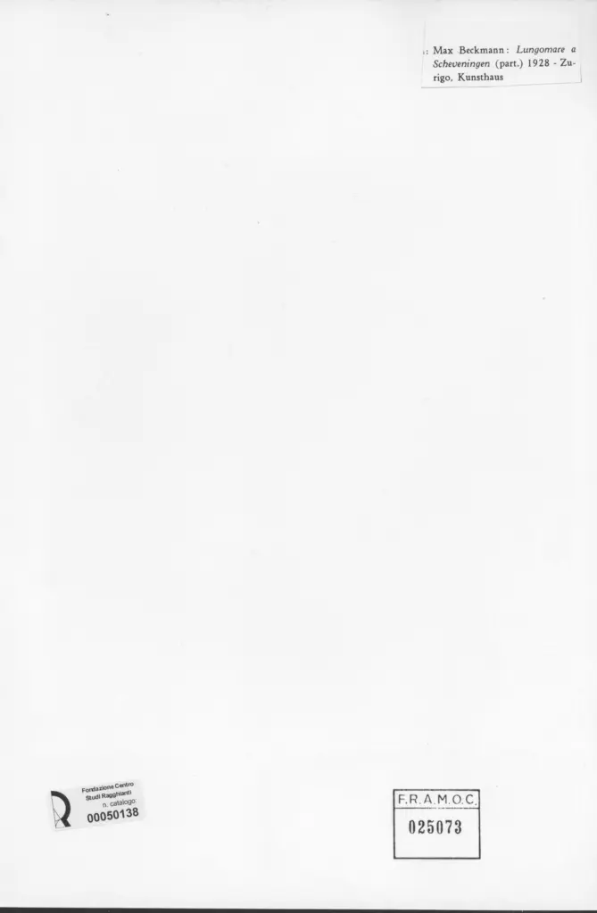 Anonimo , Beckmann, Max - sec. XX - Lungomare a Scheveningen , retro