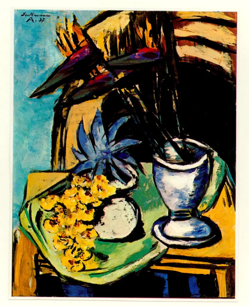 Anonimo , Beckmann, Max - sec. XX - Natura morta con streltizie e orchidee gialle , fronte