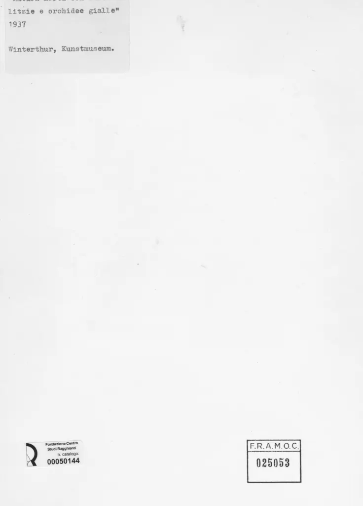 Anonimo , Beckmann, Max - sec. XX - Natura morta con streltizie e orchidee gialle , retro